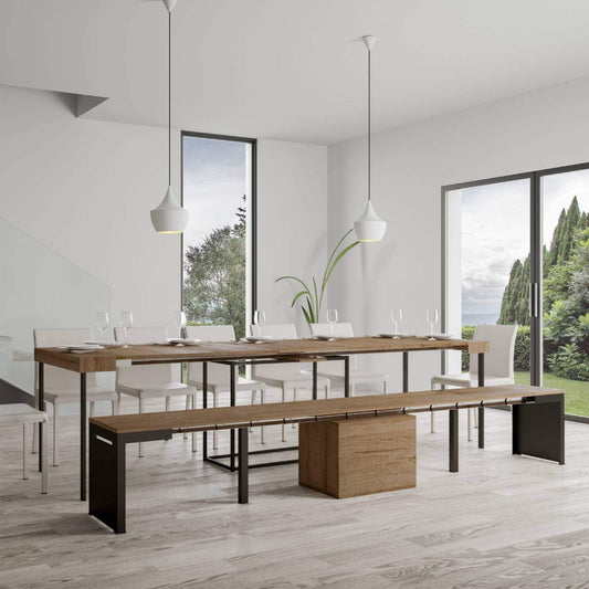 Itamoby Panca allungabile Walk Quercia & Antracite L.55 x P.40 x H.47,5 allungabile Fino a 305 cm