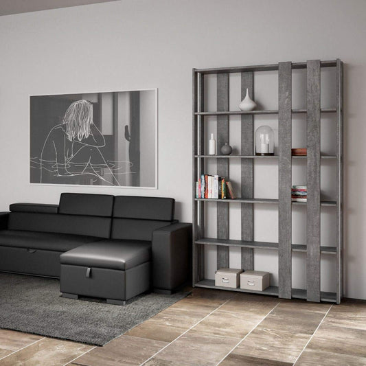 Dafne Italian Design Libreria Composizione E Small Kato 6R 8 fasce lunghe Cemento