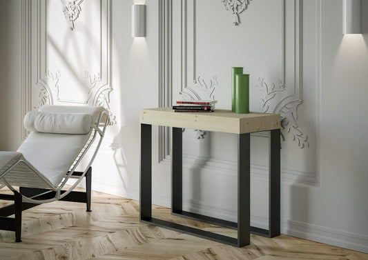 Dafne Italian Design Consolle allungabile Elettra Abete Natura Telaio Antracite