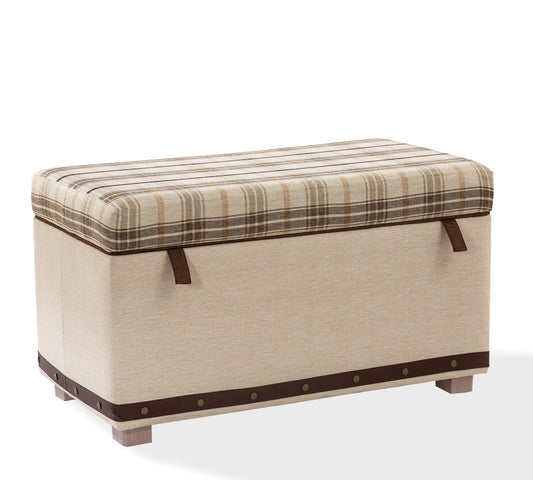 Dafne Italian Design Storage Ottoman Plaid