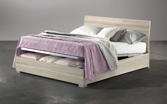 Dafne Italian Design Letto matrimoniale con contenitore in legno, rete ortopedica a doghe - 169 x 203 x 94h.