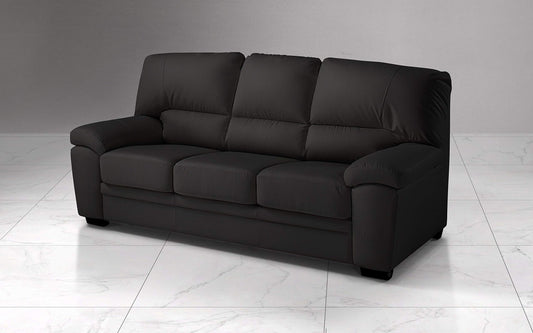 Dafne Italian Design Divano a 3 posti. Similpelle Nero (cm. 210 x 90 x 95h)