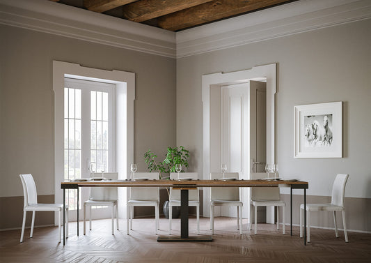 Dafne Italian Design Consolle allungabile Capital Evolution Abete Tinto Telaio Antracite