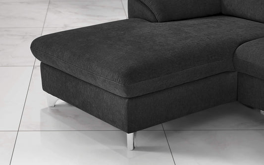 Dafnedesign.com - Divano letto angolare 3 posti letto con penisola a sinistra - colore: nero - materiale: tessuto - cm. 269 x 175 x 94h