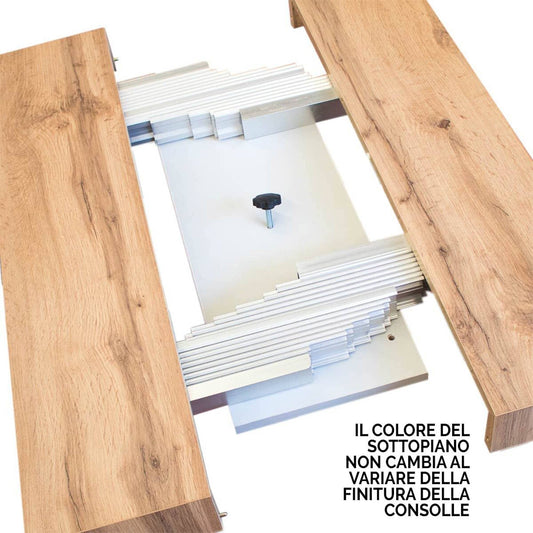 Dafne Italian Design Consolle allungabile Banco Premium Small Noce Telaio Antracite