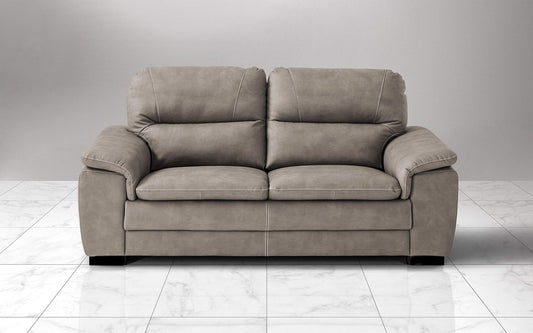 Dafne Italian Design Divano a 3 posti. Similpelle Effetto Nabuk Talpa (cm. 198 x 95 x 94h)