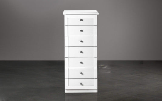 Settimino con 7 cassetti. Bianco larice (cm. 57 x 48 x 131h)