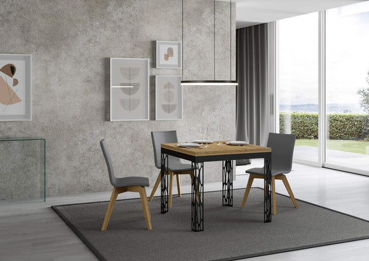 Itamoby, Tavolo Ghibli Libra Allungabile Quercia Natura 90x90 allungato 180 cm
