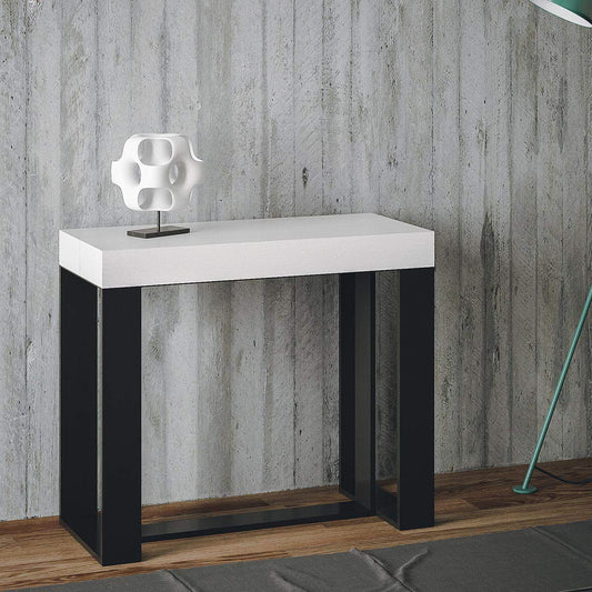 Dafne Italian Design Consolle allungabile Futura Bianco Frassino Telaio Antracite