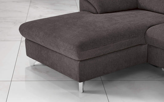 Dafnedesign.com - Divano letto angolare 3 posti letto con penisola a sinistra - colore: caff� espresso - materiale: tessuto - cm. 269 x 175 x 94h