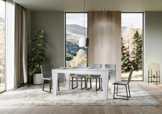 Itamoby, Tavolo Spimbo Allungabile Bianco Frassino 90x160 allungato 264