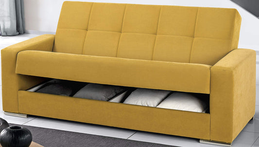 Dafnedesign.com - Divano letto 3 posti - Colore: giallo - - misure: cm. 230 x 93 x 97h (STD)