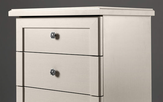 Comodino con 3 cassetti. Patinato Beige (cm. 57 x 48 x 62h)