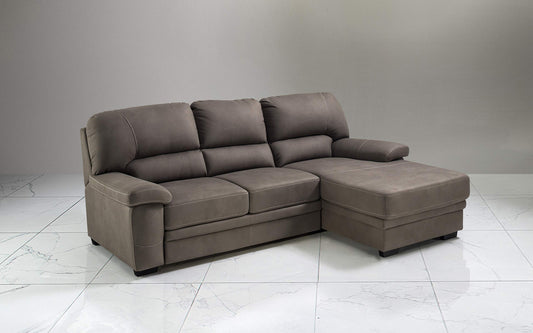 Dafnedesign.Com - Divano Letto 3 posti con penisola a Destra - Colore: Grigio Elefante - cm. 252 x 160 x 92h