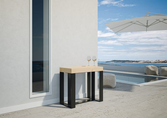 Dafne Italian Design Consolle allungabile Viola Premium Abete Natura Telaio Antracite