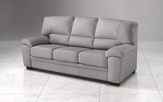 Dafne Italian Design Divano a 3 posti. Similpelle Grigio Ash (cm. 210 x 90 x 95h)