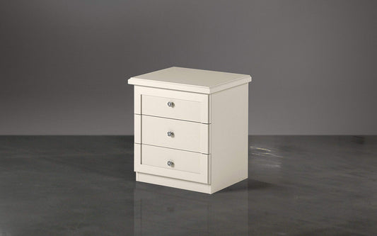 Comodino con 3 cassetti. Patinato Beige (cm. 57 x 48 x 62h)