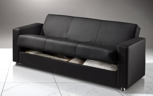 Dafnedesign.com - Divano letto 3 posti - Colore: nero - - misure: cm. cm. 229 x 82 x 85h