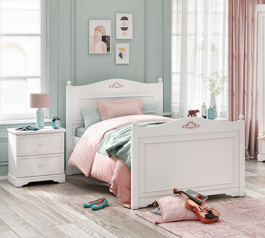 Dafne Italian Design Letto Rustico Bianco (120x200 Cm)