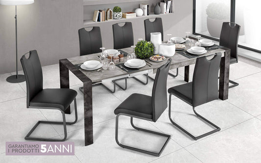 Dafne Italian Design Tavolo allungabile ossido e Cemento (cm. 140 x 90 x 75h)