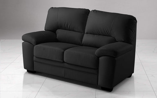 Dafne Italian Design Divano a 2 posti. Similpelle Nero (cm. 155 x 90 x 95h)