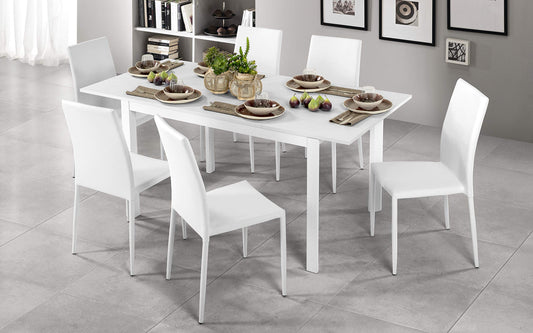 Tavolo allungabile Effetto Bianco larice (cm. 130 x 85 x 75h)