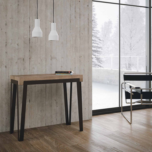 Dafne Italian Design Consolle allungabile Rio Small Quercia Natura Telaio Ruggine