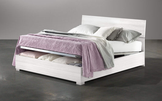 Dafne Italian Design Letto matrimoniale con contenitore in legno, rete ortopedica a doghe - 169 x 203 x 94h.