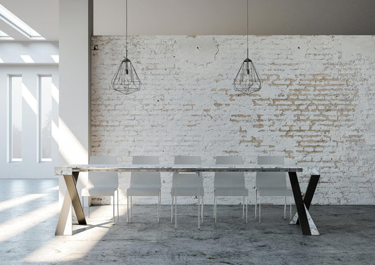 Dafne Italian Design Consolle Diago Marmo telaio antracite