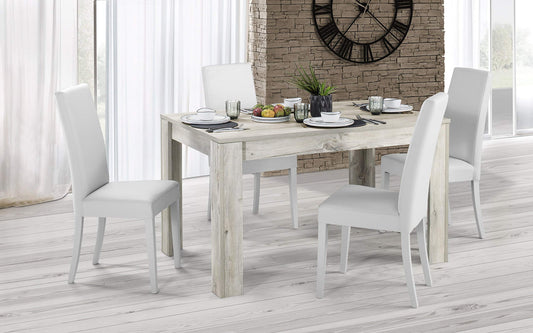 Dafne Italian Design Tavolo allungabile Effetto Pino Bianco (cm. 137 x 90 x 79h)