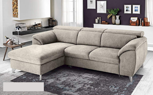 Dafnedesign.com - Divano letto angolare 3 posti letto con penisola a sinistra - colore: ecr� - materiale: tessuto - cm. 269 x 175 x 94h