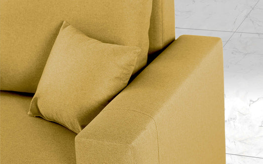 Dafne Italian Design Divano Letto angolare 2 posti - con Cuscini - Tessuto Mostarda - (cm. 230 x 140 x 87h)