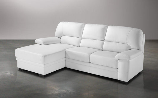 Dafnedesign.Com - Divano Letto 3 posti con penisola a Sinistra - Colore: Bianco - cm. 252 x 160 x 92h