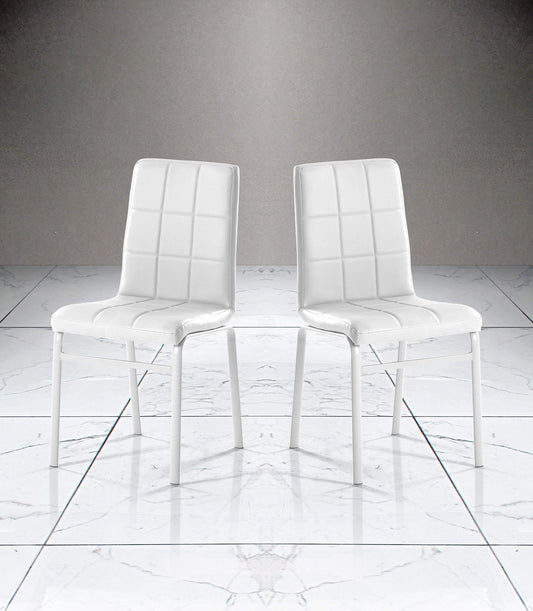 Dafne Italian Design Coppia di sedie Similpelle Bianco (cm. 44 x 43 x 88h)