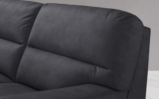 Dafne Italian Design Divano a 3 posti. Similpelle Effetto Nabuk Grafite (cm. 186 x 95 x 96h)