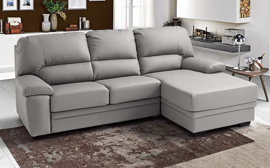 Dafne Italian Design Divano Letto 3 posti con penisola a Sinistra - Colore: Grigio Pastello - cm. 252 x 160 x 92h