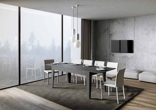 Dafne Italian Design Tavolo Cico piano Antracite Spatolato 90x160 + 65 gambe sagomate
