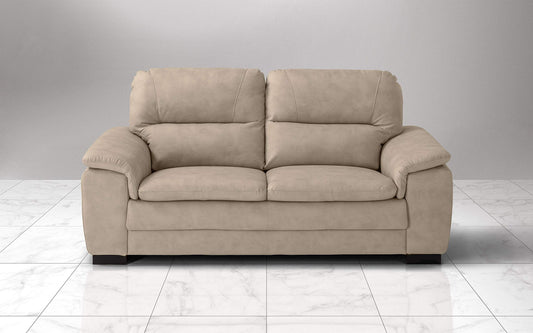 Dafne Italian Design Divano a 3 posti. Similpelle Effetto Nabuk Beige (cm. 198 x 95 x 94h)