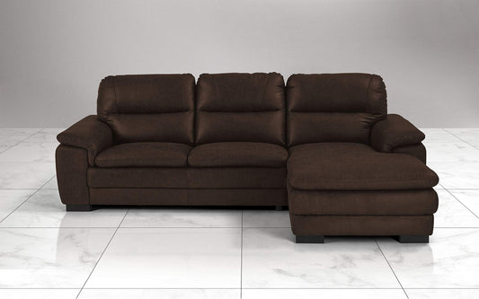 Dafne Italian Design Divano angolare 3 posti con penisola a Destra. Tessuto Manila Ebony (cm. 275 x 158 x 94h)