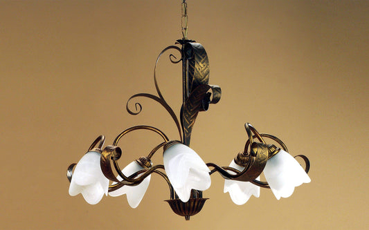 Dafne Italian Design Lampadario fiore in ottone