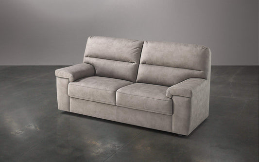 Dafne Italian Design Divano a 3 posti. Similpelle Effetto Nabuk Beige (cm. 186 x 95 x 96h)