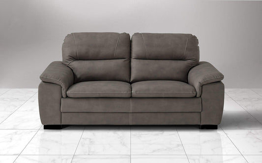Dafne Italian Design Divano a 3 posti. Similpelle Effetto Nabuk Elephant (cm. 198 x 95 x 94h)