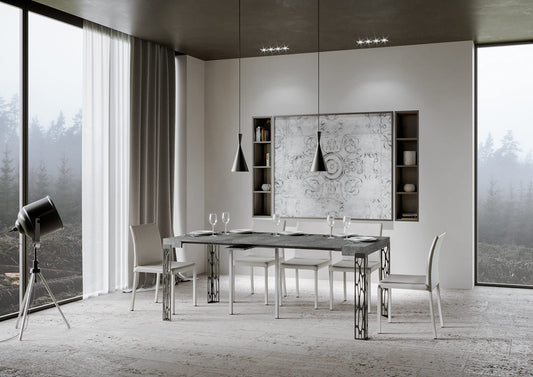 Dafne Italian Design Consolle allungabile Ghibli Cemento Telaio Antracite