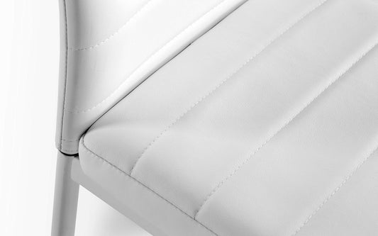 Dafne Italian Design Coppia di sedie Similpelle Bianco (cm. 52 x 40 x 94h)