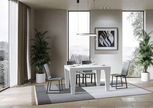 Itamoby, Tavolo Spimbo Allungabile Bianco Frassino 90x130 allungato 390
