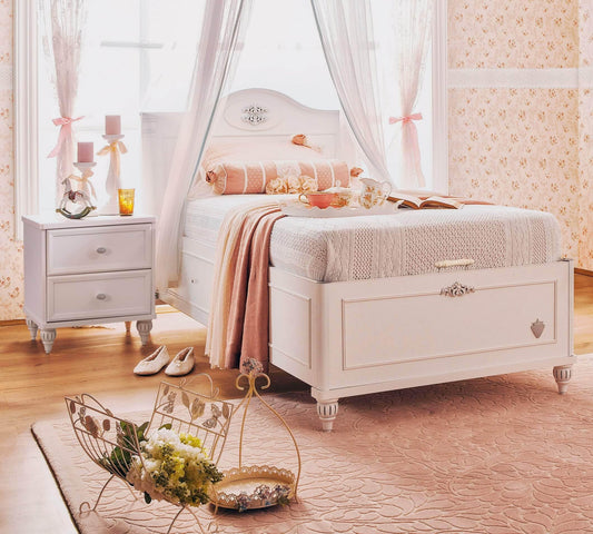 Dafne Italian Design Letto Romantic con Rete (100x200 Cm)