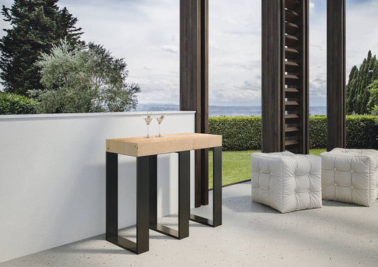 Dafne Italian Design Consolle allungabile Primula Premium Abete Natura Telaio Antracite