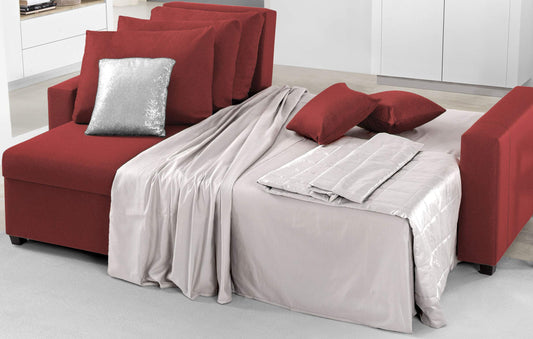Dafnedesign.com - Divano angolare - Colore: rosso. Dimensioni: cm. 230 x 140 x 87h (STD)