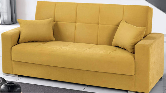 Dafnedesign.com - Divano letto 3 posti - Colore: giallo - - misure: cm. 230 x 93 x 97h (STD)