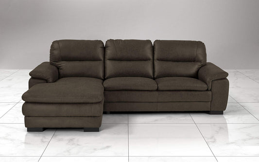Dafne Italian Design Divano angolare 3 posti con penisola a Sinistra. Tessuto Manila Grigio Scuro (cm. 275 x 158 x 94h)